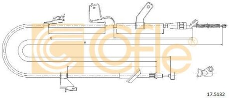 Трос, стояночная тормозная система COFLE 17.5132 (фото 1)