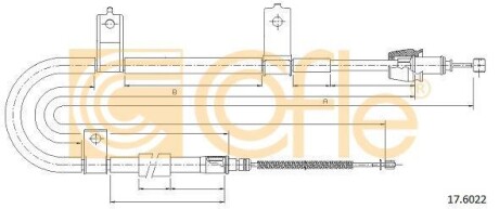 Трос, стояночная тормозная система COFLE 17.6022