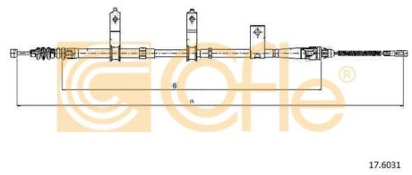 Трос ручного гальма COFLE 17.6031