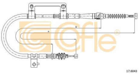 Трос, стояночная тормозная система COFLE 17.6043 (фото 1)