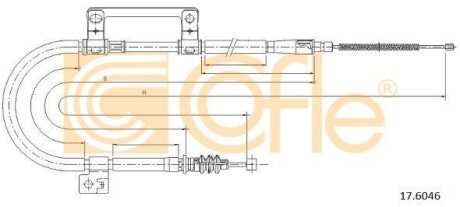 Трос стояночного гальма задній лівий COFLE 176046 (фото 1)
