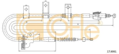 Трос ручного гальма COFLE 17.6061