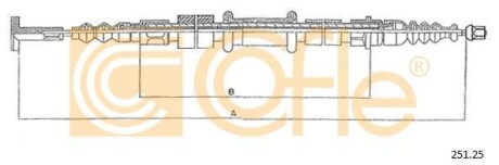 Трос, стояночная тормозная система COFLE 251.25 (фото 1)