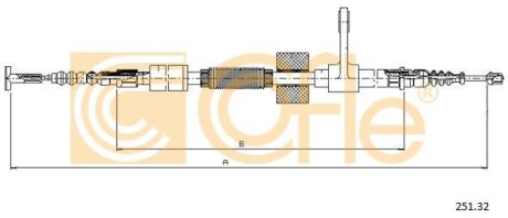 Трос, стояночная тормозная система COFLE 251.32