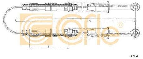 Трос ручника COFLE 321.4 (фото 1)