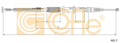 Трос ручного гальма COFLE 4617