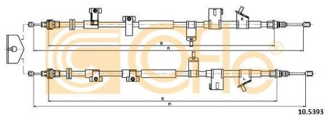 Трос, стояночная тормозная система COFLE 92.10.5393
