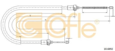 Трос ручного гальма (задній) Dacia Logan 1.4-1.6 16V 07- (1993mm) COFLE 92106892