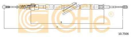 Трос ручника (задній) Audi A3/Skoda Octavia/VW Golf 96-10 (1723/1090mm) COFLE 92107506