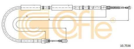 Трос стояночного гальма (Задн/прав) COFLE 92107536