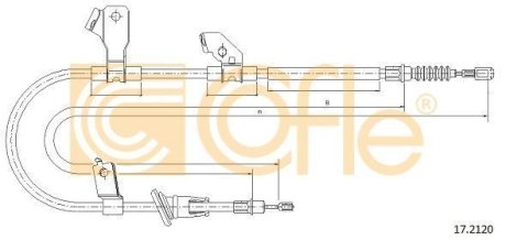 Трос ручника (L) Mitsubishi Colt/Smart Forfour 04-09 COFLE 92172120