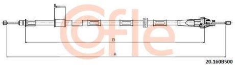 Трос ручного гальма COFLE 9220160B500 (фото 1)