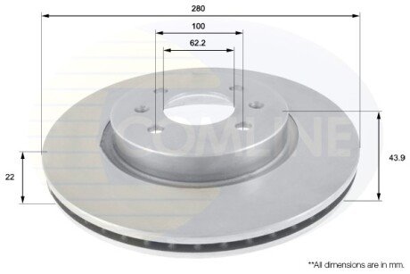 Тормозной диск COMLINE ADC2405V (фото 1)