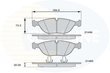 Комплект тормозных колодок, дисковый механизм COMLINE CBP01003 (фото 1)