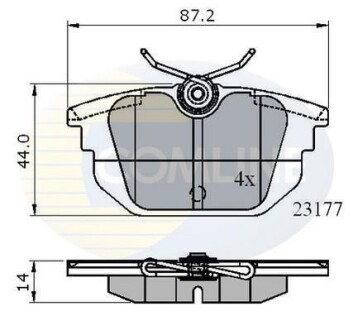 Комплект тормозных колодок, дисковый механизм COMLINE CBP01012