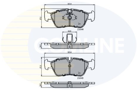 Комплект тормозных колодок, дисковый механизм COMLINE CBP01023