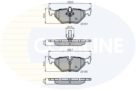 Комплект тормозных колодок, дисковый механизм COMLINE CBP01024