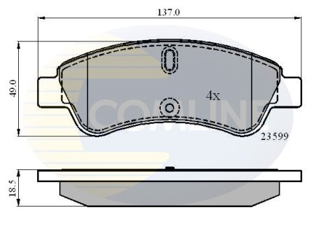 Комплект тормозных колодок, дисковый механизм COMLINE CBP01033