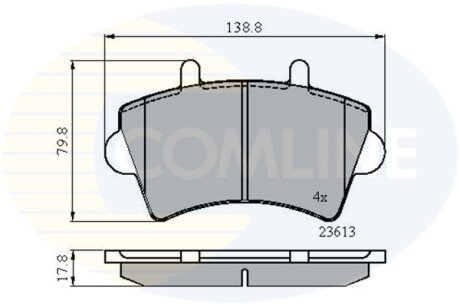 Комплект тормозных колодок, дисковый механизм COMLINE CBP01035