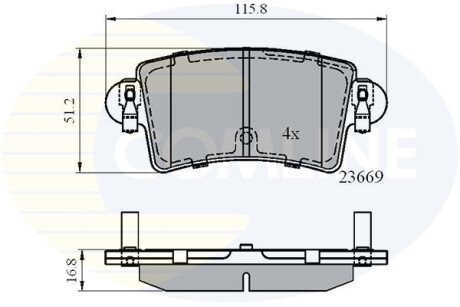 Комплект тормозных колодок, дисковый механизм COMLINE CBP01036