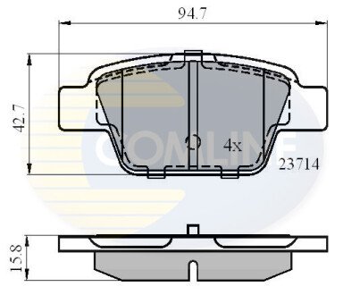 Комплект тормозных колодок, дисковый механизм COMLINE CBP01039