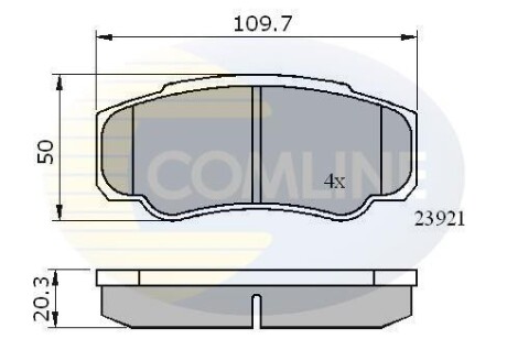 Комплект тормозных колодок, дисковый механизм COMLINE CBP01042