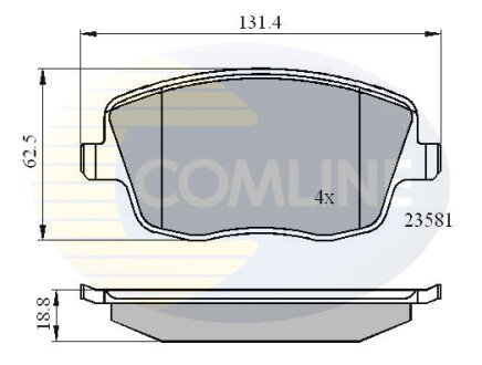 Комплект тормозных колодок, дисковый механизм COMLINE CBP01147