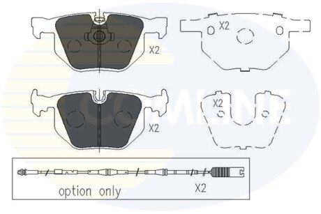 Комплект тормозных колодок, дисковый механизм COMLINE CBP01205