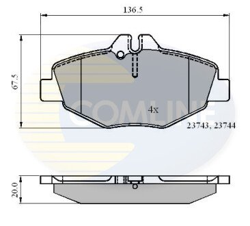 Комплект тормозных колодок, дисковый механизм COMLINE CBP01209