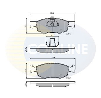 Комплект тормозных колодок, дисковый механизм COMLINE CBP01221