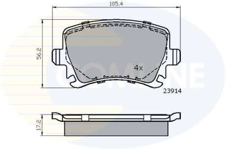 Комплект тормозных колодок, дисковый механизм COMLINE CBP01284