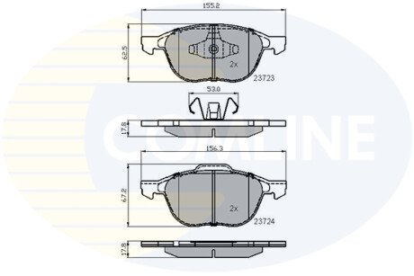 Комплект тормозных колодок, дисковый механизм COMLINE CBP01323