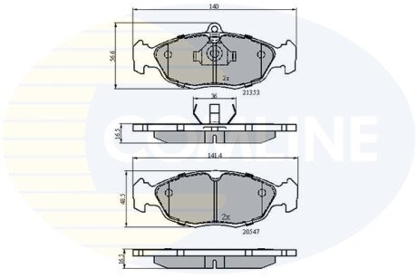 Комплект тормозных колодок, дисковый механизм COMLINE CBP0134