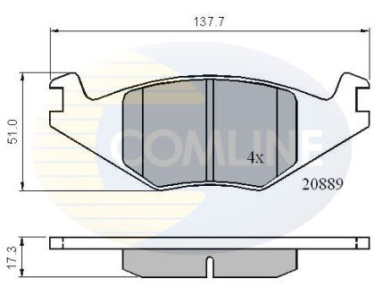 Комплект тормозных колодок, дисковый механизм COMLINE CBP0136