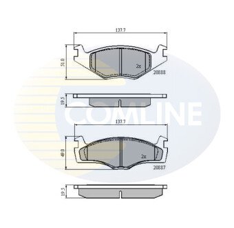 Комплект тормозных колодок, дисковый механизм COMLINE CBP0149