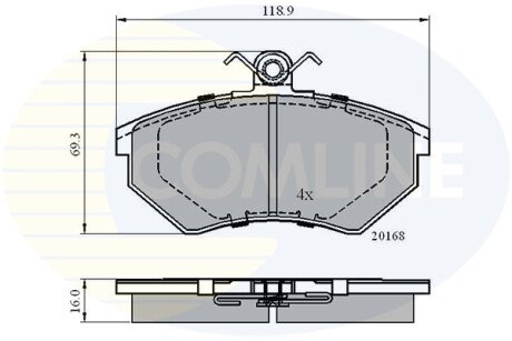 Комплект тормозных колодок, дисковый механизм COMLINE CBP0152