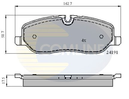 Комплект тормозных колодок, дисковый механизм COMLINE CBP01533