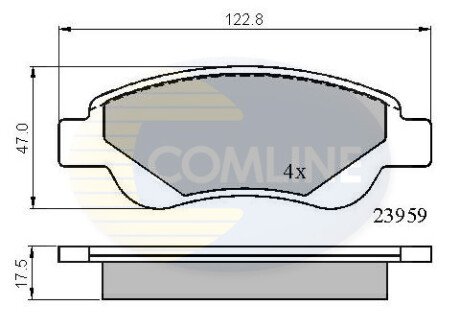 Комплект тормозных колодок, дисковый механизм COMLINE CBP01552