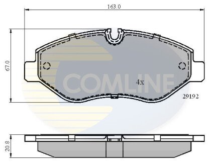 Комплект тормозных колодок, дисковый механизм COMLINE CBP01555