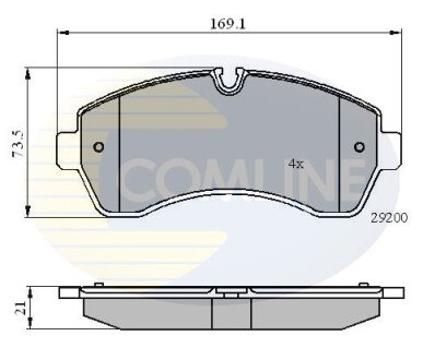 Комплект тормозных колодок, дисковый механизм COMLINE CBP01569