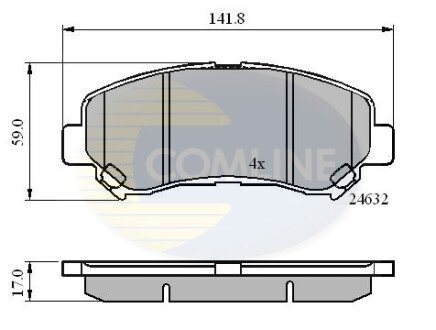 Комплект тормозных колодок, дисковый механизм COMLINE CBP01577