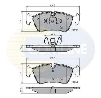 Комплект тормозных колодок, дисковый механизм COMLINE CBP01590