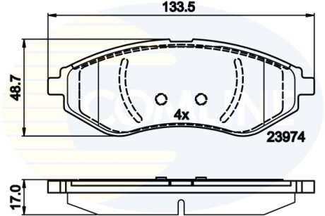 Комплект тормозных колодок, дисковый механизм COMLINE CBP01598