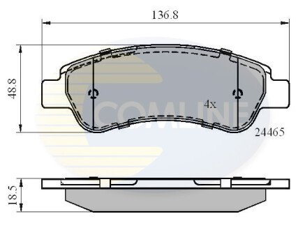 Комплект тормозных колодок, дисковый механизм COMLINE CBP01604