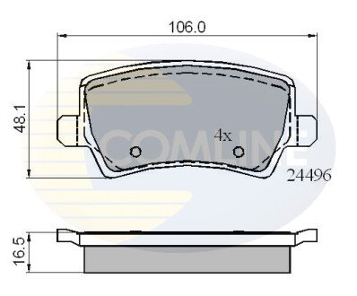 Комплект тормозных колодок, дисковый механизм COMLINE CBP01613 (фото 1)