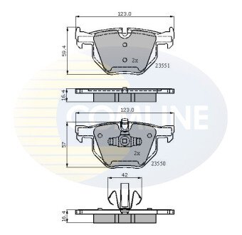 Комплект тормозных колодок, дисковый механизм COMLINE CBP01671