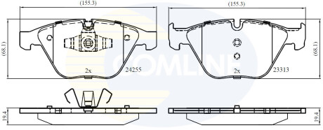 Комплект тормозных колодок, дисковый механизм COMLINE CBP01700 (фото 1)