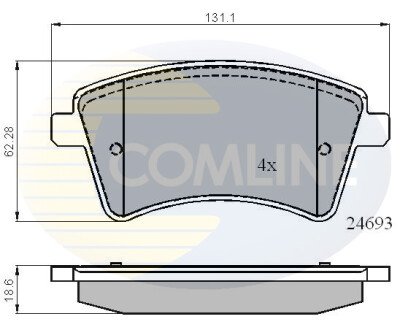 Комплект тормозных колодок, дисковый механизм COMLINE CBP01707 (фото 1)