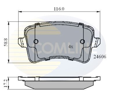 Комплект тормозных колодок, дисковый механизм COMLINE CBP01709