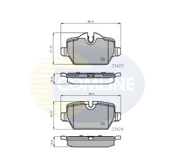 Комплект тормозных колодок, дисковый механизм COMLINE CBP01710